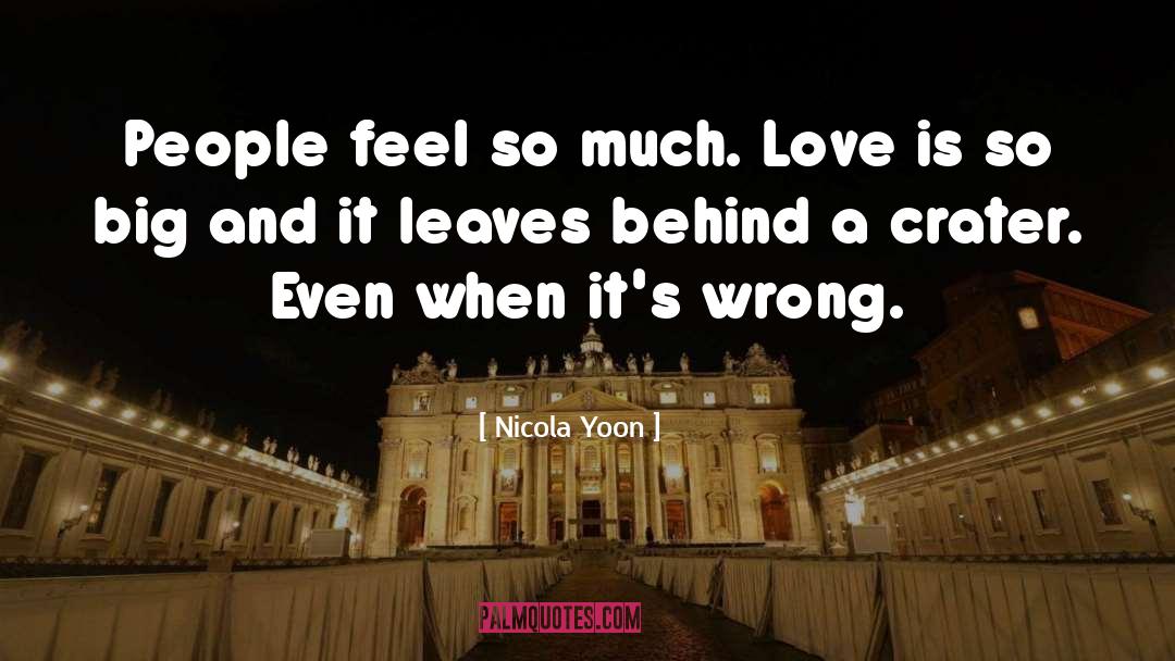 Nicola Yoon Quotes: People feel so much. Love