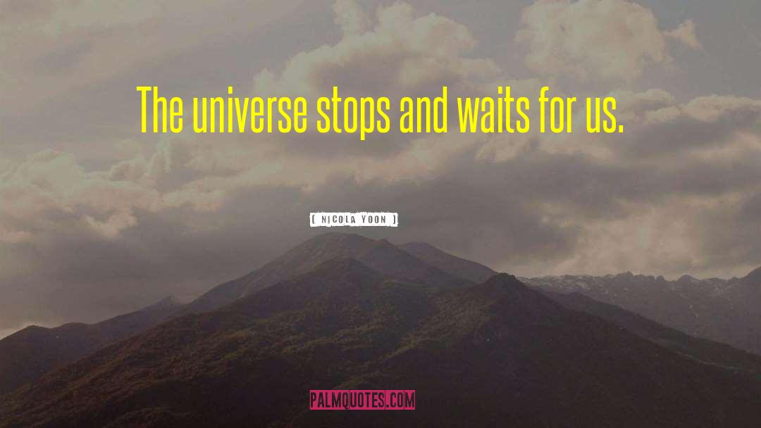 Nicola Yoon Quotes: The universe stops and waits