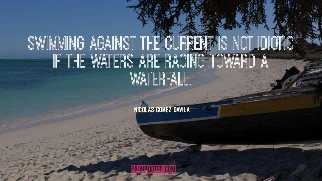 Nicolas Gomez Davila Quotes: Swimming against the current is