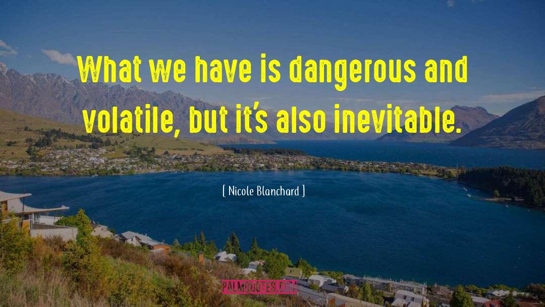Nicole Blanchard Quotes: What we have is dangerous