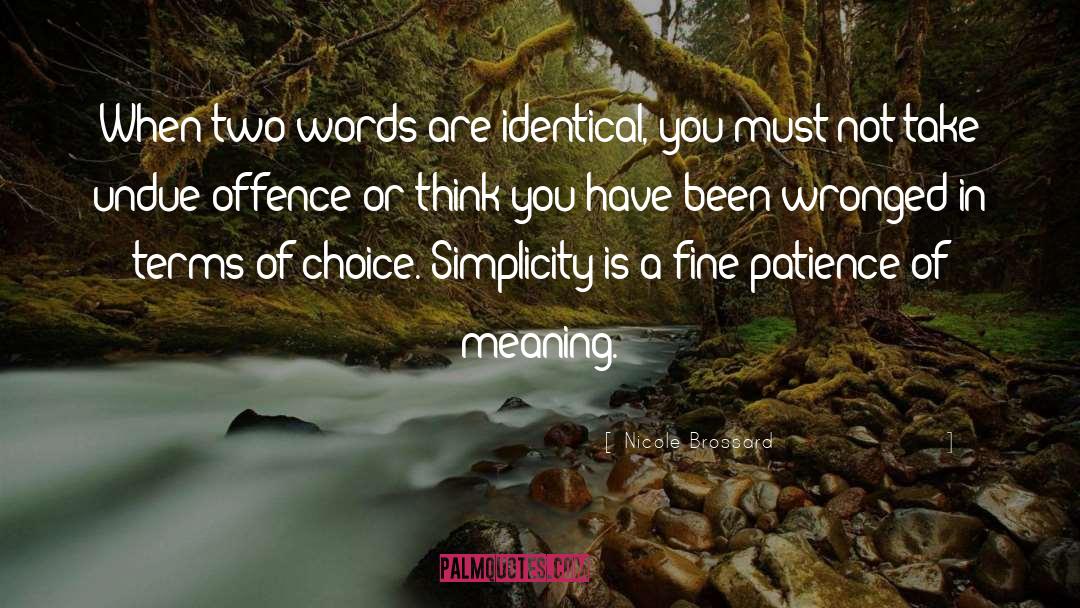 Nicole Brossard Quotes: When two words are identical,