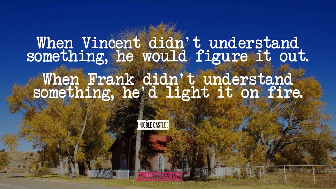 Nicole Castle Quotes: When Vincent didn't understand something,