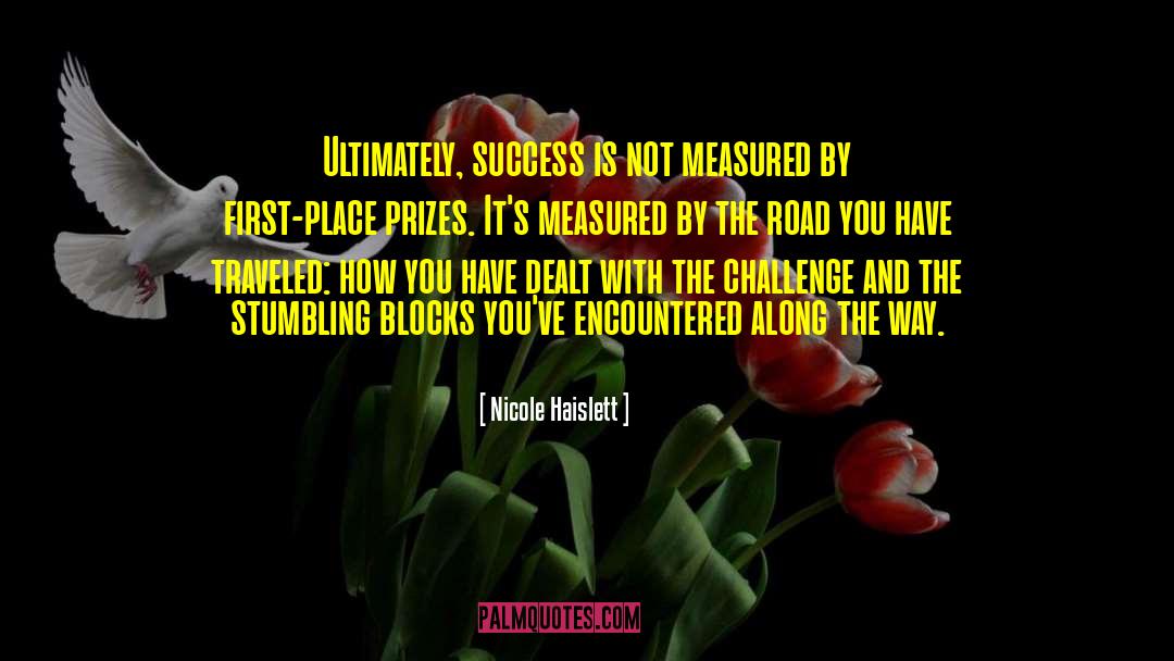 Nicole Haislett Quotes: Ultimately, success is not measured