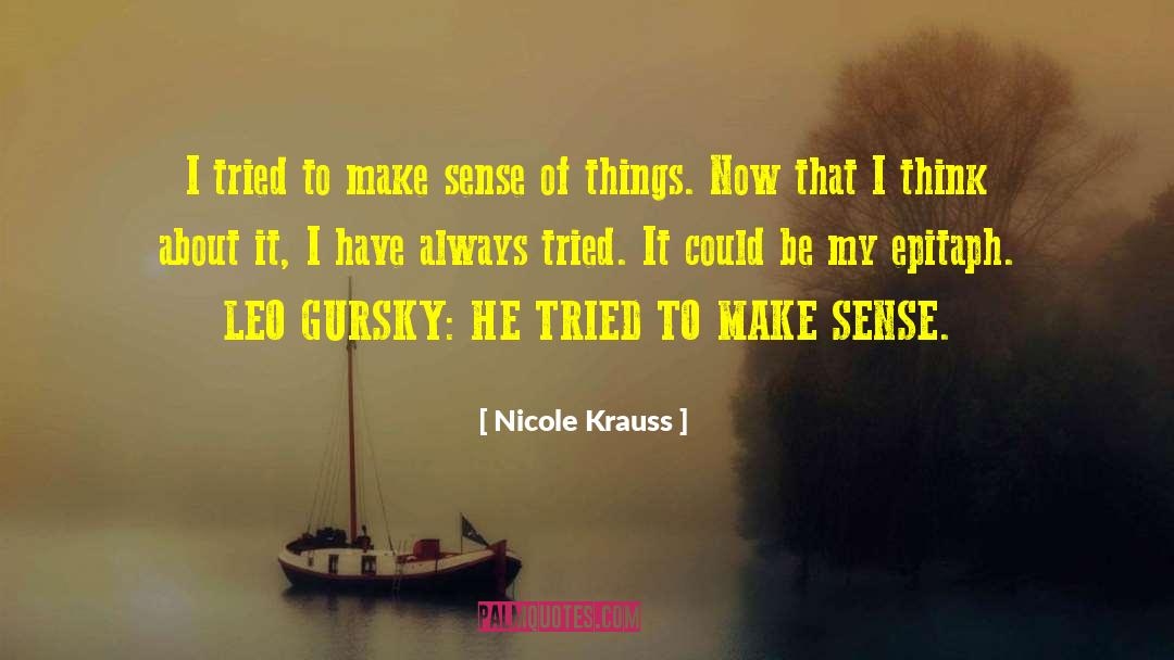 Nicole Krauss Quotes: I tried to make sense
