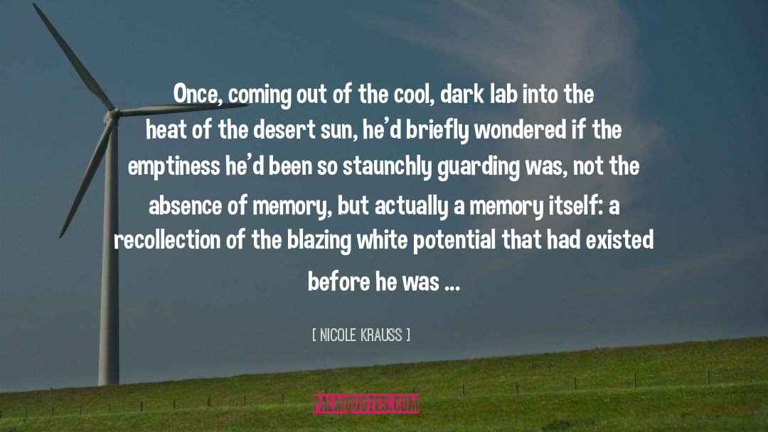 Nicole Krauss Quotes: Once, coming out of the