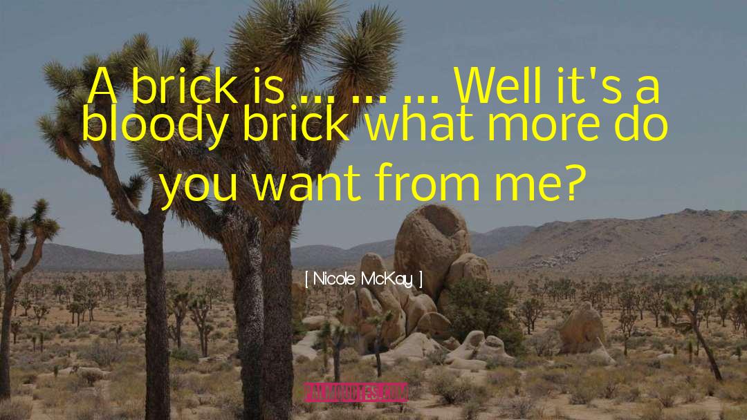 Nicole McKay Quotes: A brick is ... ...