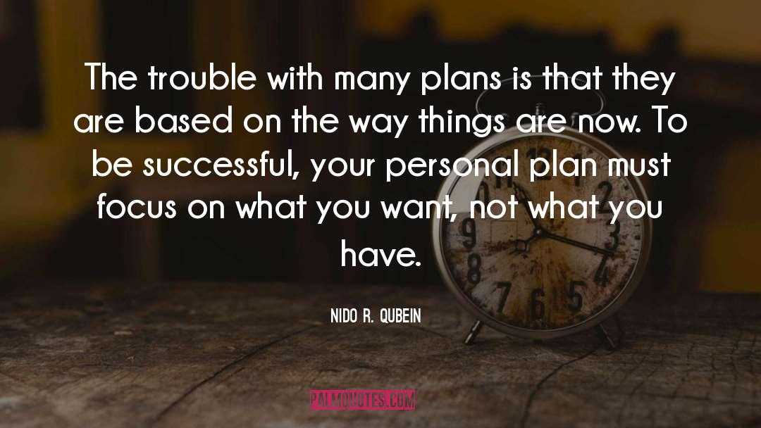 Nido R. Qubein Quotes: The trouble with many plans