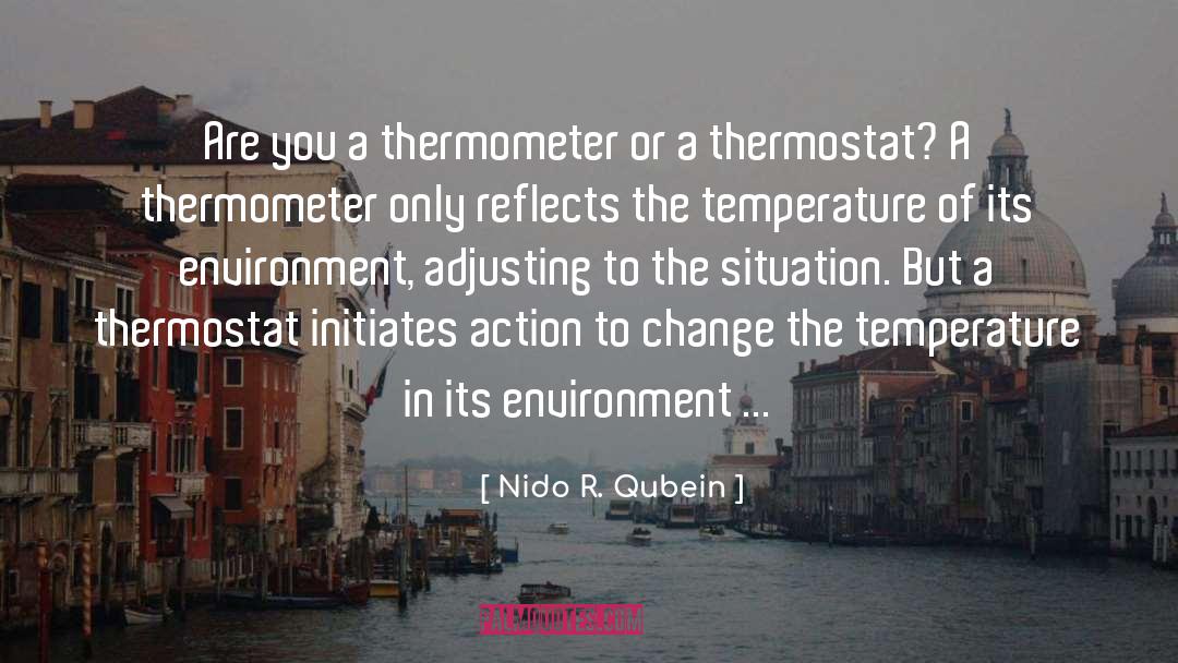 Nido R. Qubein Quotes: Are you a thermometer or