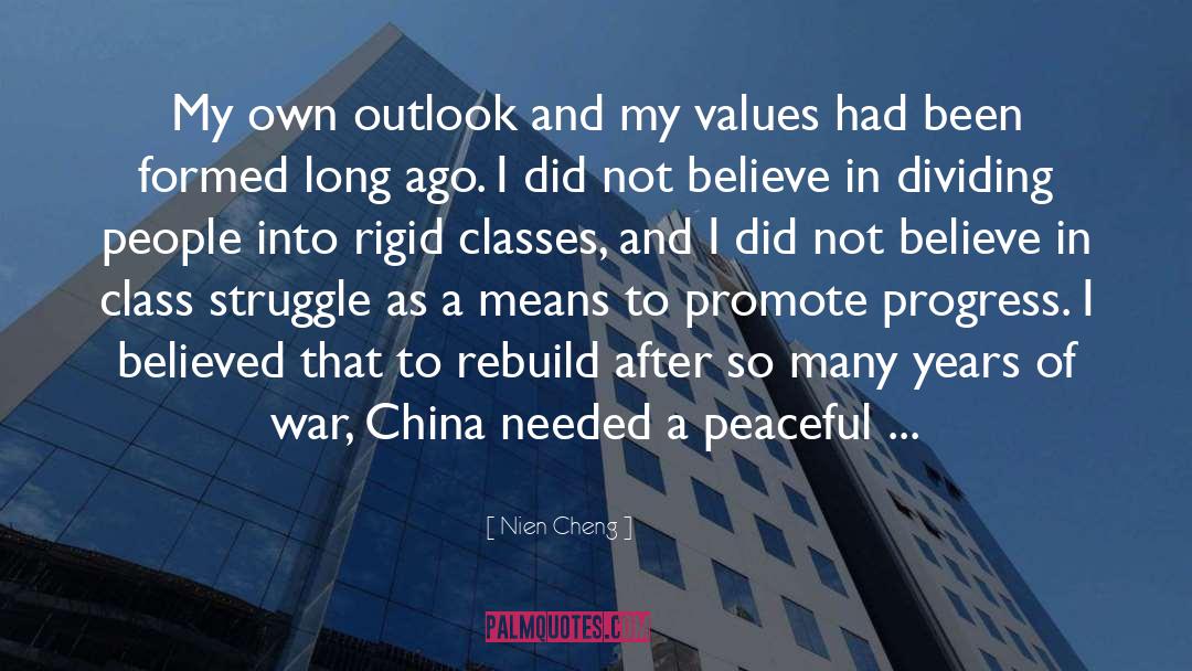 Nien Cheng Quotes: My own outlook and my