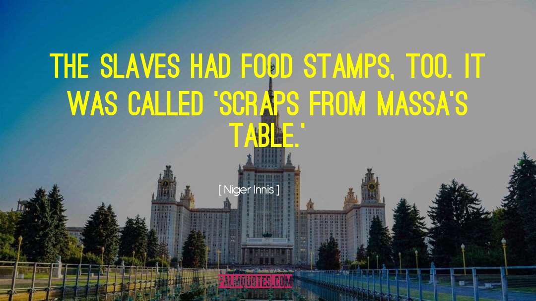 Niger Innis Quotes: The slaves had food stamps,