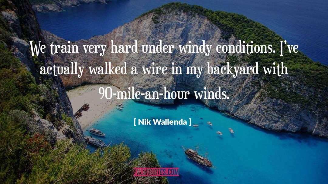 Nik Wallenda Quotes: We train very hard under