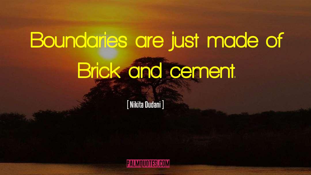 Nikita Dudani Quotes: Boundaries are just made of