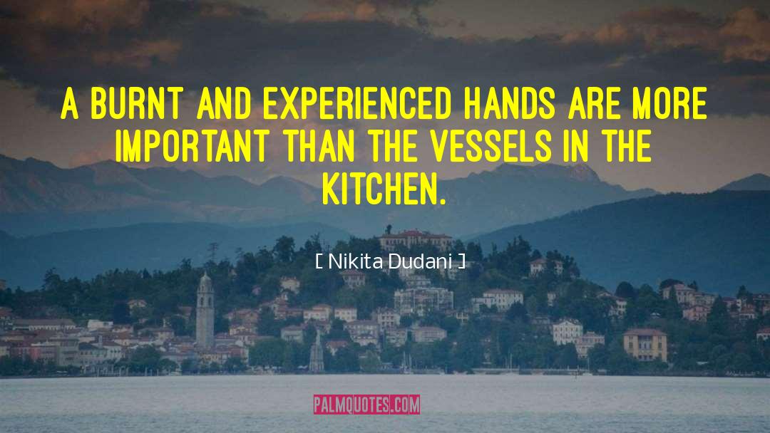 Nikita Dudani Quotes: A burnt and experienced hands