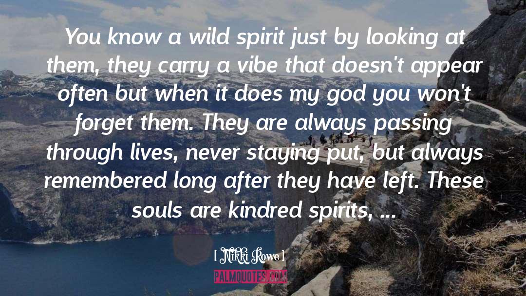 Nikki Rowe Quotes: You know a wild spirit