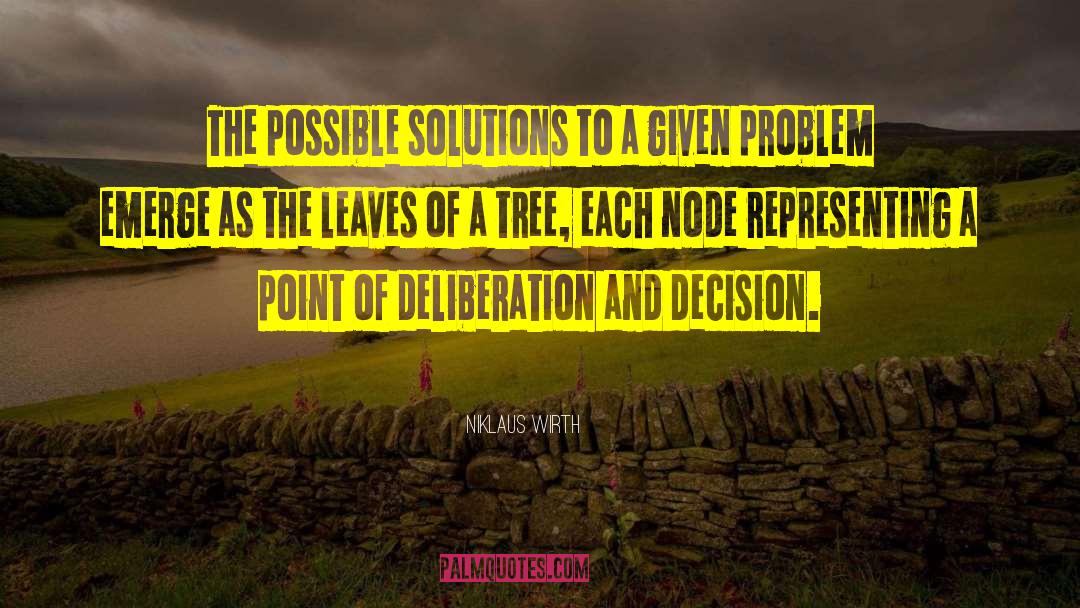 Niklaus Wirth Quotes: The possible solutions to a