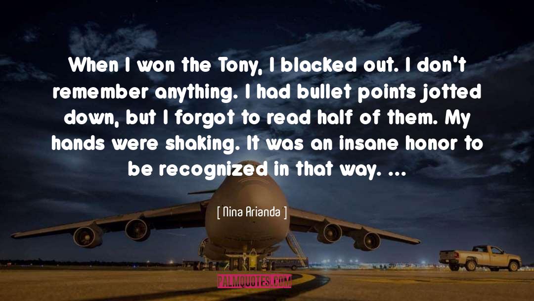 Nina Arianda Quotes: When I won the Tony,