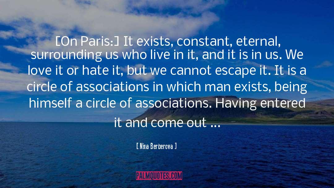 Nina Berberova Quotes: [On Paris:] It exists, constant,