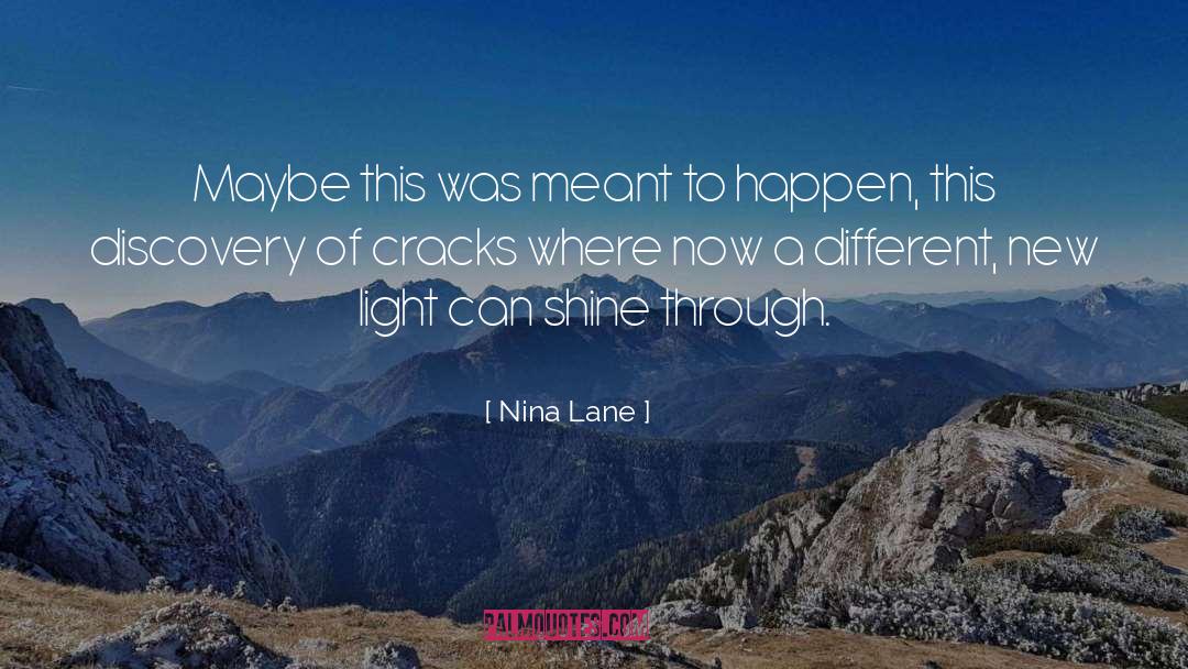Nina Lane Quotes: Maybe this was meant to