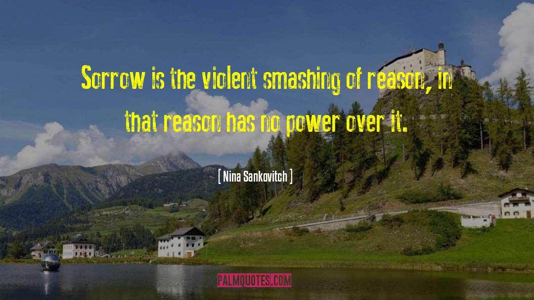 Nina Sankovitch Quotes: Sorrow is the violent smashing