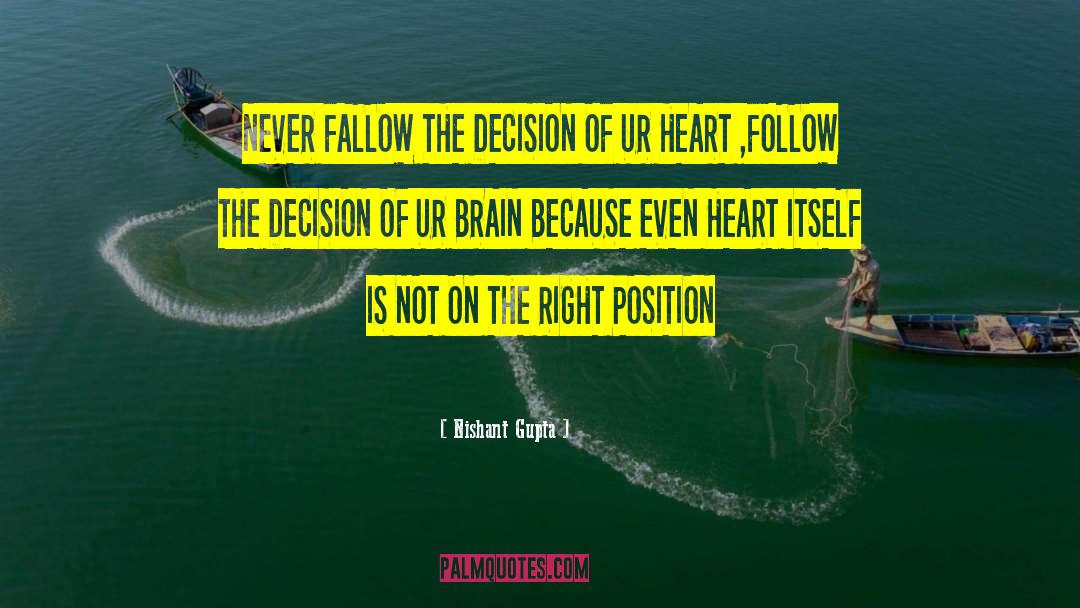 Nishant Gupta Quotes: NEVER FALLOW THE DECISION OF