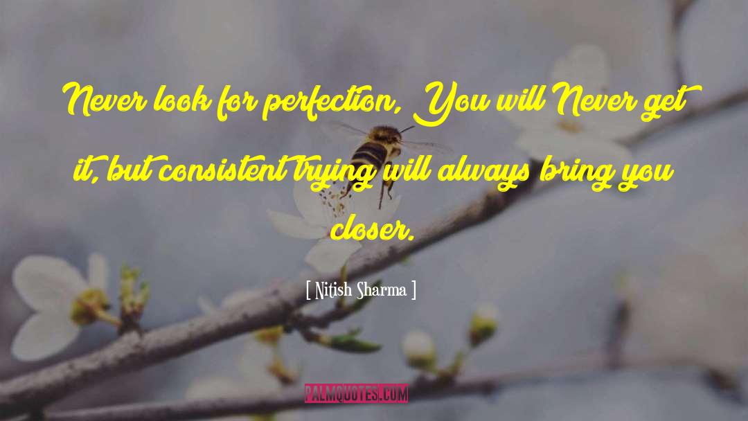 Nitish Sharma Quotes: Never look for perfection, You