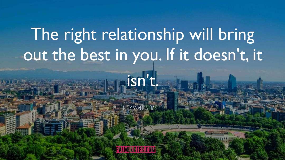 Nityananda Das Quotes: The right relationship will bring