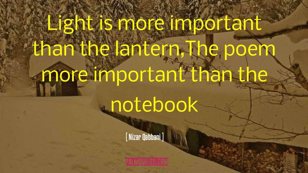 Nizar Qabbani Quotes: Light is more important than