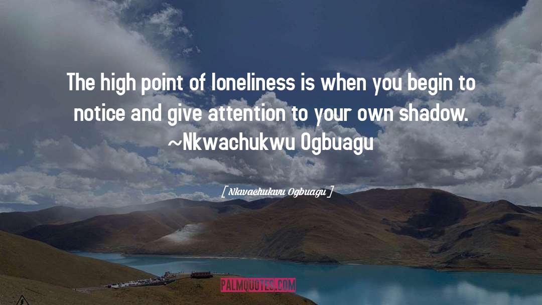 Nkwachukwu Ogbuagu Quotes: The high point of loneliness