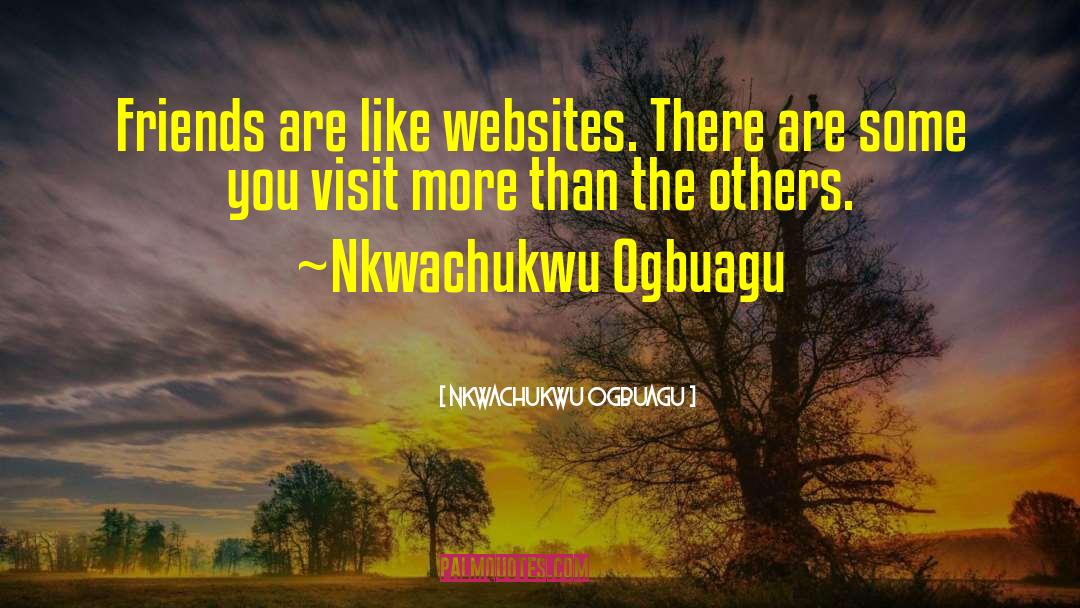 Nkwachukwu Ogbuagu Quotes: Friends are like websites. There