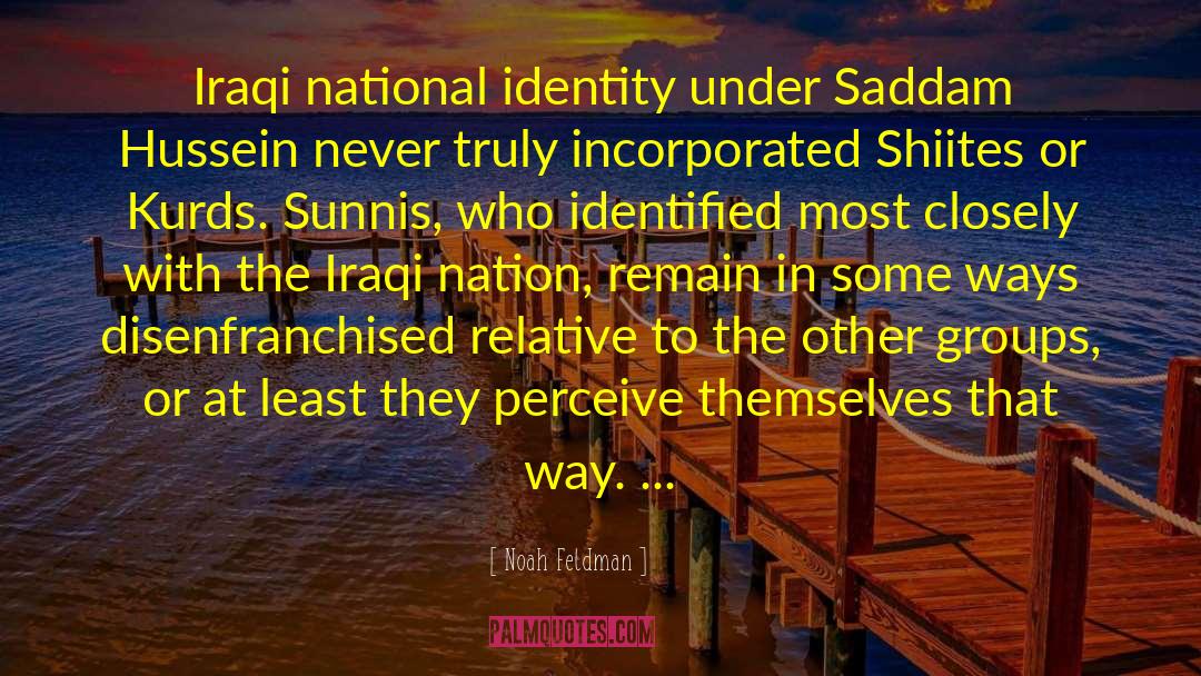 Noah Feldman Quotes: Iraqi national identity under Saddam