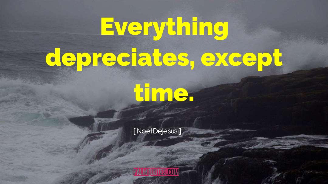 Noel DeJesus Quotes: Everything depreciates, except time.