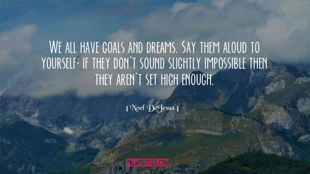 Noel DeJesus Quotes: We all have goals and