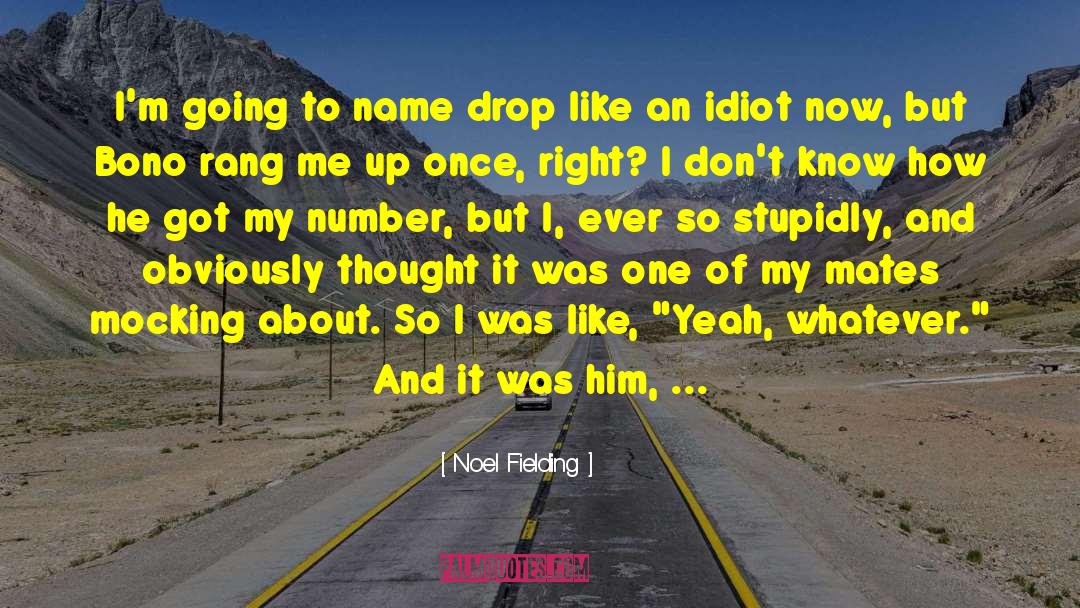 Noel Fielding Quotes: I'm going to name drop