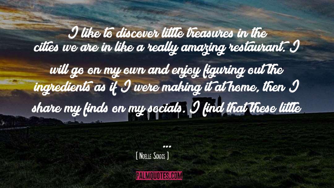 Noelle Scaggs Quotes: I like to discover little