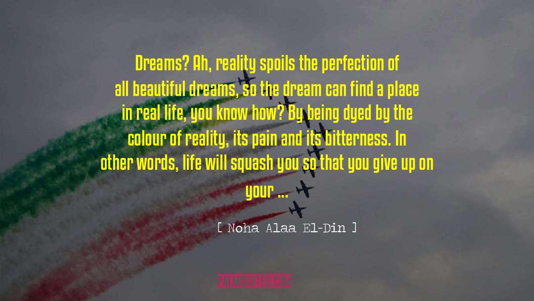 Noha Alaa El-Din Quotes: Dreams? Ah, reality spoils the