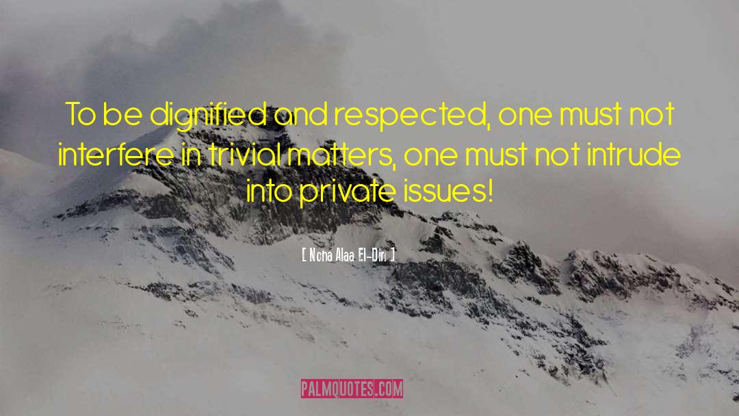 Noha Alaa El-Din Quotes: To be dignified and respected,