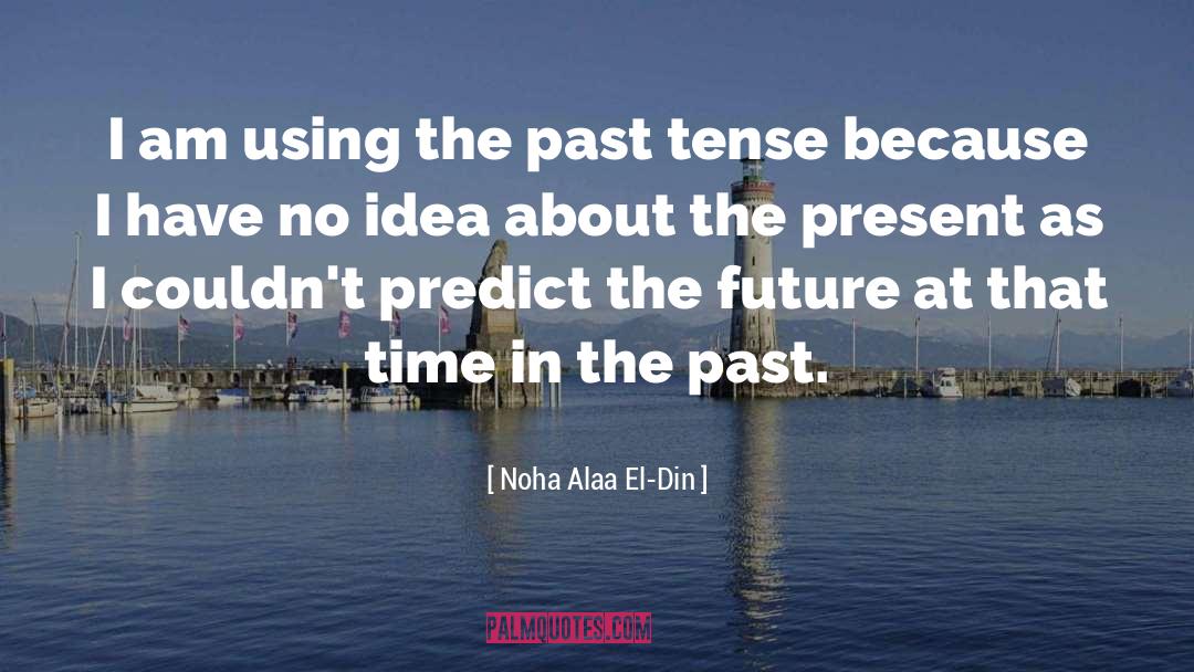 Noha Alaa El-Din Quotes: I am using the past