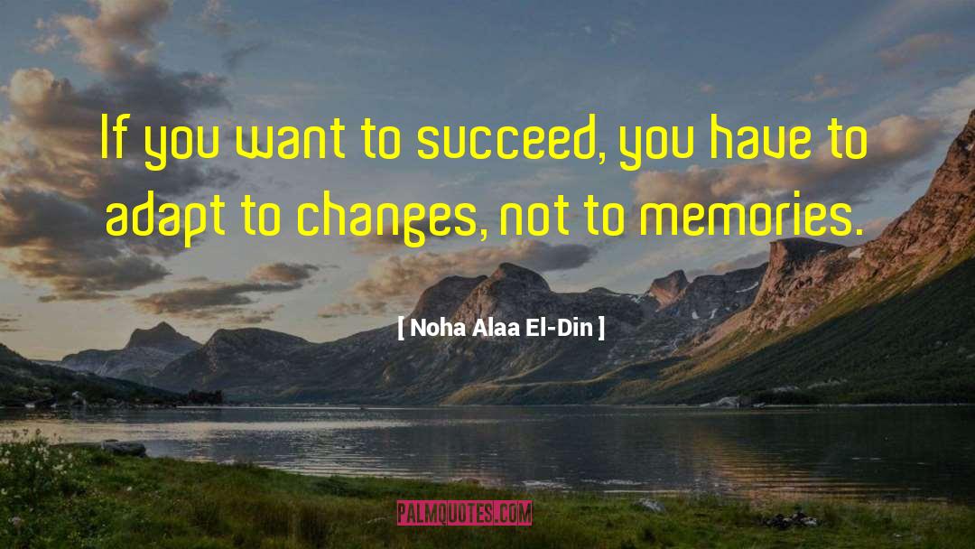 Noha Alaa El-Din Quotes: If you want to succeed,