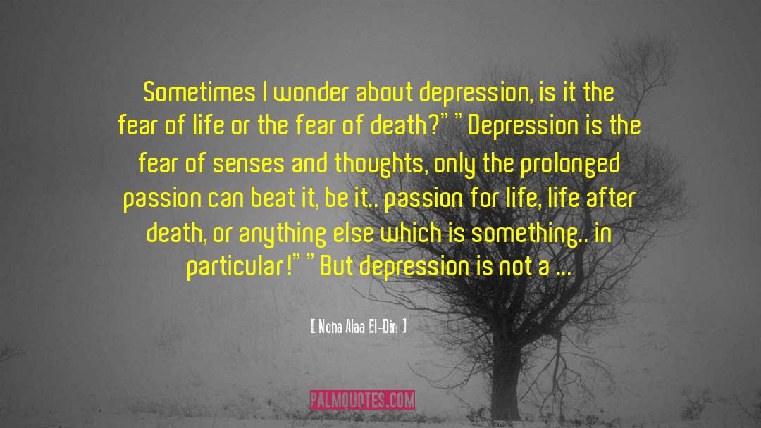 Noha Alaa El-Din Quotes: Sometimes I wonder about depression,