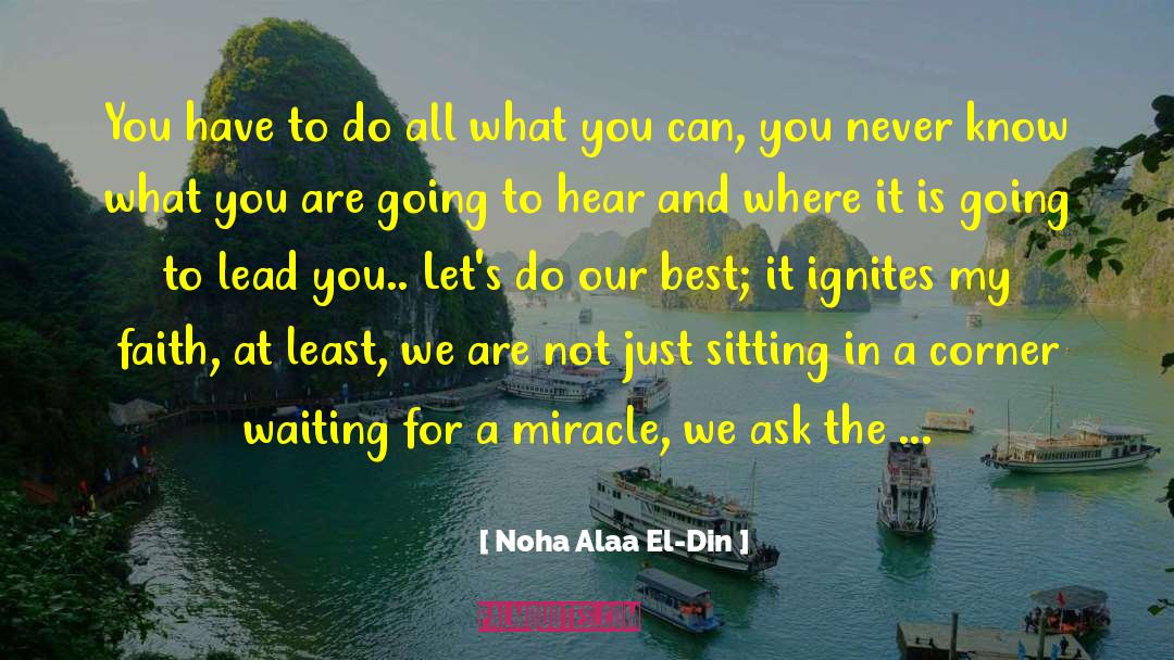 Noha Alaa El-Din Quotes: You have to do all