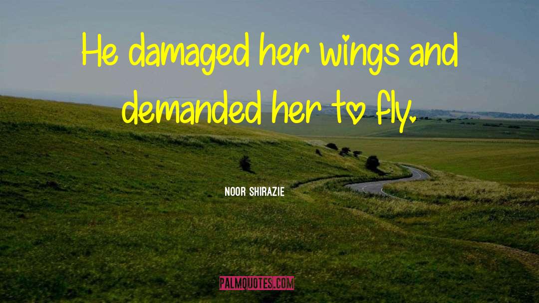 Noor Shirazie Quotes: He damaged her wings and