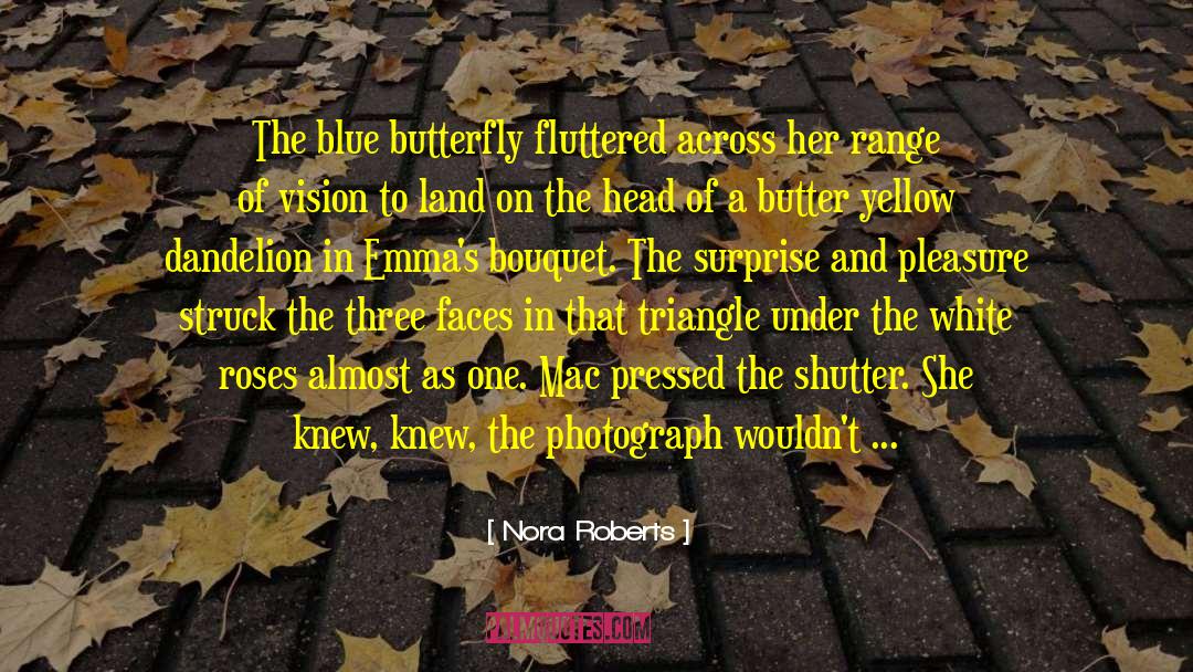 Nora Roberts Quotes: The blue butterfly fluttered across