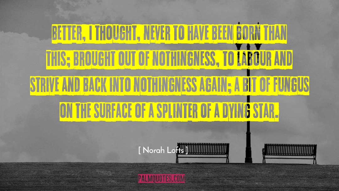 Norah Lofts Quotes: Better, I thought, never to