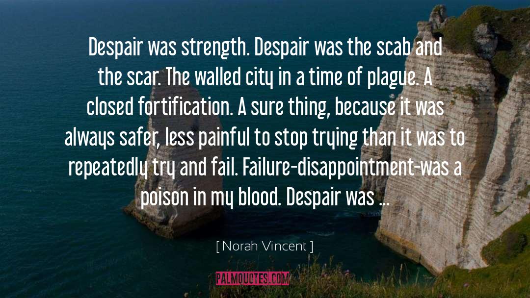 Norah Vincent Quotes: Despair was strength. Despair was