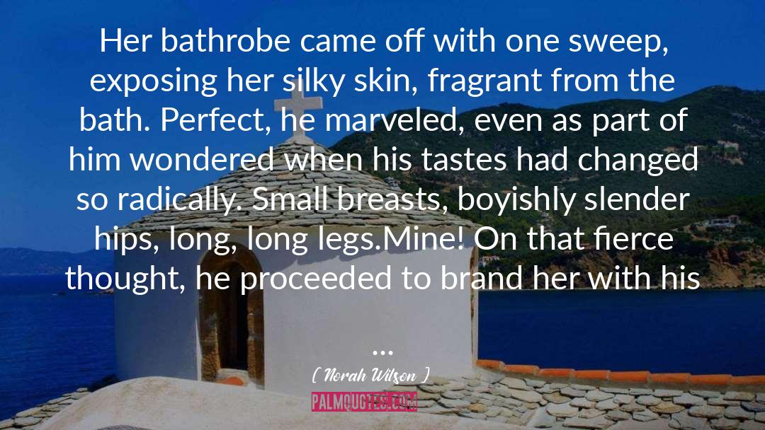 Norah Wilson Quotes: Her bathrobe came off with