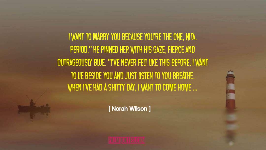 Norah Wilson Quotes: I want to marry you