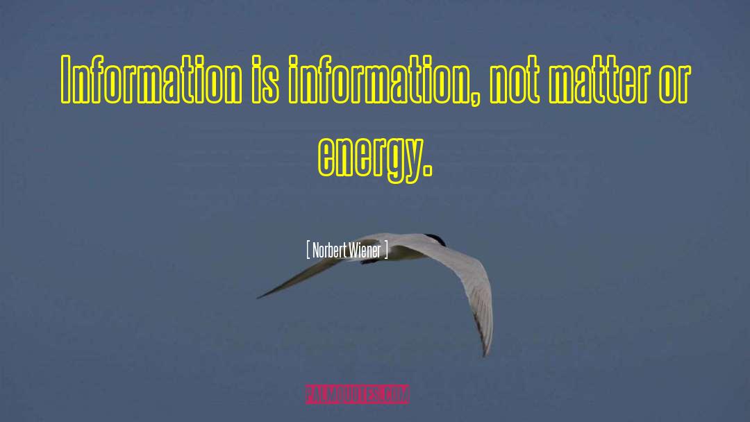 Norbert Wiener Quotes: Information is information, not matter
