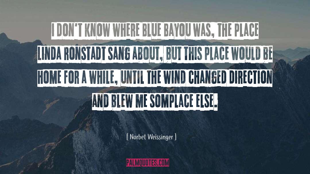 Norbet Weissinger Quotes: i don't know where Blue