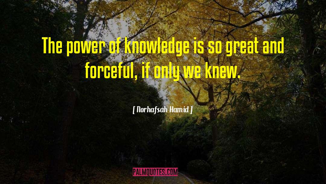 Norhafsah Hamid Quotes: The power of knowledge is
