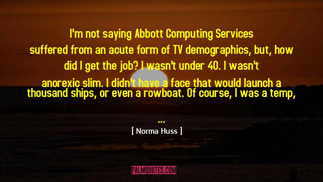 Norma Huss Quotes: I'm not saying Abbott Computing